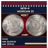 1879-p Morgan Dollar $1 ms65+ SEGS