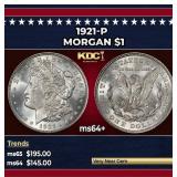 1921-p Morgan Dollar $1 Grades ms64+