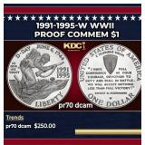 1991-1995-w WWII Proof Modern Commem Dollar $1 pr7