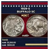 1929-s Buffalo Nickel 5c Grades ms65+