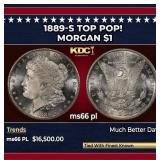 1889-s Morgan Dollar TOP POP! $1 ms66 pl SEGS
