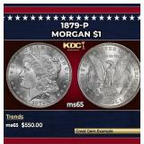 1879-p Morgan Dollar $1 Grades ms65