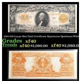 1922 $20 Large Size Gold Certificate Grades xf Sig