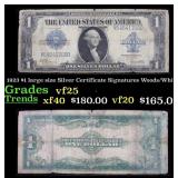 1923 $1 large size Silver Certificate Grades vf+ S