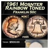 PCGS 1961 Proof Franklin Half Dollar Mosnter Rainb