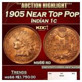 1905 Indian Cent Near Top Pop! 1c ms66 rd SEGS