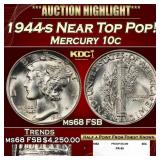 1944-s Mercury Dime Near Top Pop! 10c ms68 FSB SEG