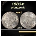 1883-p Morgan Dollar $1 Grades ms63