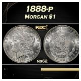 1888-p Morgan Dollar $1 Grades ms62