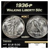 1936-p Walking Liberty Half Dollar 50c ms66+ SEGS