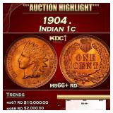 1904 Indian Cent . 1c ms66+ rd SEGS