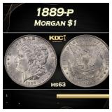 1889-p Morgan Dollar $1 Grades ms63