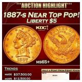 1887-s Gold Liberty Half Eagle Near Top Pop! $5 ms