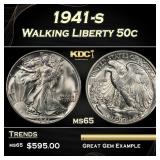 1941-s Walking Liberty Half Dollar 50c Grades ms65