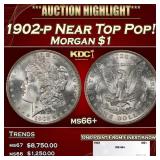 1902-p Morgan Dollar Near Top Pop! $1 ms66+ SEGS