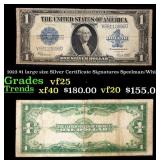 1923 $1 large size Silver Certificate Grades vf+ S