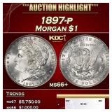 1897-p Morgan Dollar $1 ms66+ SEGS