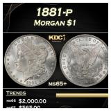 1881-p Morgan Dollar $1 Grades ms65+