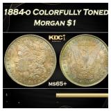 1884-o Morgan Dollar Colorfully Toned $1 Grades ms