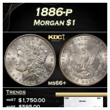 1886-p Morgan Dollar $1 ms66+ SEGS