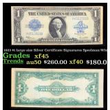 1923 $1 large size Silver Certificate Grades xf+ S