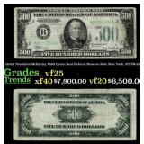 1934A $500 Green Seal Federal Reserve Note Preside