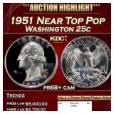 1951 Proof Washington Quarter Near Top Pop 25c pr6