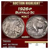 1926-p Buffalo Nickel 5c ms66+ SEGS
