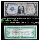 1928B $1 Blue Seal Silver Certificate "Funnyback"