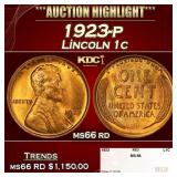 1923-p Lincoln Cent 1c ms66 rd SEGS