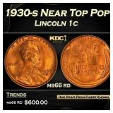 1930-s Lincoln Cent Near Top Pop! 1c Grades ms66 r