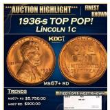1936-s Lincoln Cent TOP POP! 1c ms67+ rd SEGS