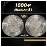1880-p Morgan Dollar $1 Grades ms63+