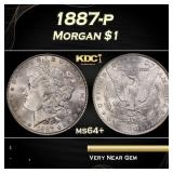 1887-p Morgan Dollar $1 Grades ms64+
