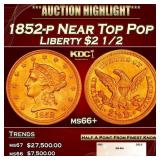 1852-p Gold Liberty Quarter Eagle Near Top Pop $2