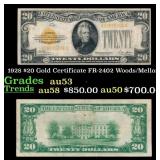 1928 $20 Gold Certificate FR-2402 Woods/Mellon Gra