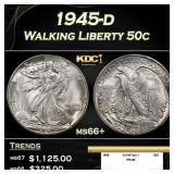 1945-d Walking Liberty Half Dollar 50c ms66+ SEGS