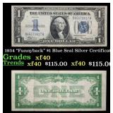 1934 $1 Blue Seal Silver Certificate "Funnyback" G