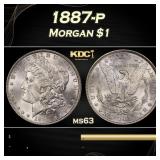 1887-p Morgan Dollar $1 Grades ms63