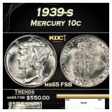 1939-s Mercury Dime 10c ms65 FSB SEGS