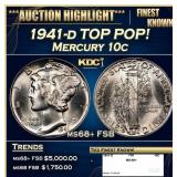 1941-d Mercury Dime TOP POP! 10c ms68+ FSB SEGS