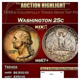 1958-d Washington Quarter Colorfully Toned Near To