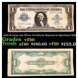 1923 $1 large size Silver Certificate Grades vf++
