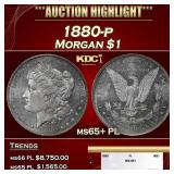 1880-p Morgan Dollar $1 ms65+ PL SEGS