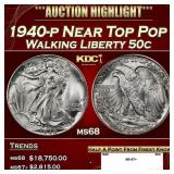1940-p Walking Liberty Half Dollar Near Top Pop 50