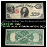 1917 $1 Large Size Legal Tender Note Grades Select