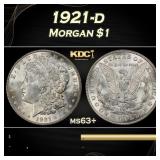 1921-d Morgan Dollar $1 Grades ms63+