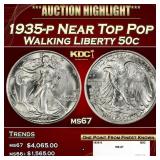 1935-p Walking Liberty Half Dollar Near Top Pop 50