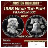 1958 Proof Franklin Half Dollar Near Top Pop! 50c