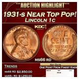 1931-s Lincoln Cent Near Top Pop! 1c ms66 rd SEGS